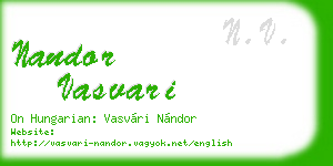 nandor vasvari business card
