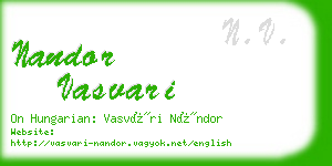 nandor vasvari business card